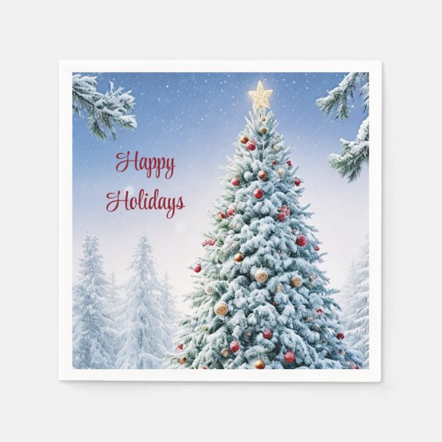 Christmas Tree Paper Napkin (Front)