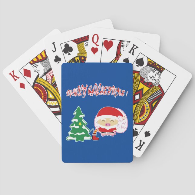 Christmas tree paper placemat playing cards (Back)