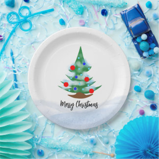 Christmas tree paper plate