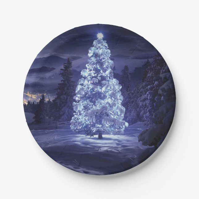 Christmas Tree  Paper Plate (Front)