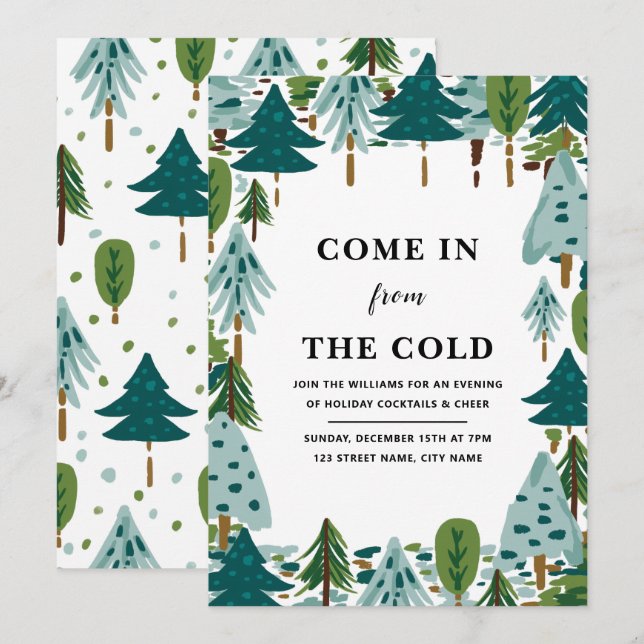 Christmas Tree Party Invitation (Front/Back)
