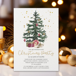 Christmas Tree Party Invitation   Elegant Holiday 