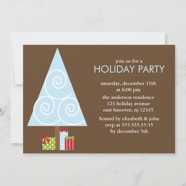 Christmas Tree Party Invitations (Front)