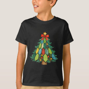 Christmas Tree Patchwork Coquette Bow Xmas Holiday T-Shirt