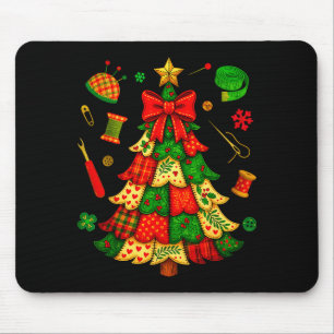 Christmas Tree Patchwork Quilting Quilter Sewing L Mouse Mat