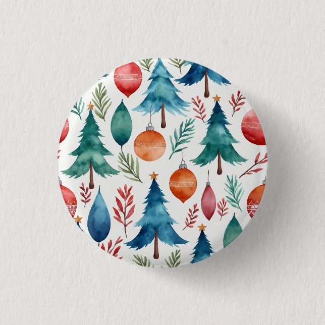 Christmas Tree Pattern 3 Cm Round Badge (Front)
