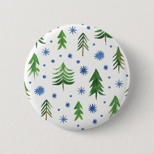 Christmas tree pattern 6 cm round badge