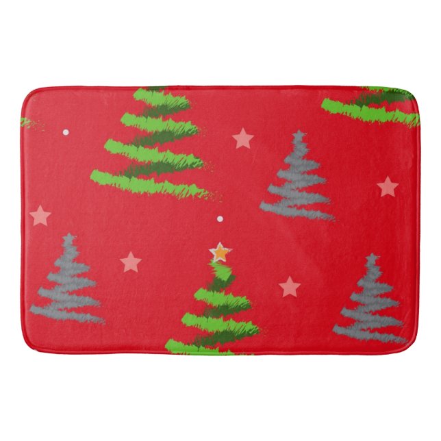 Christmas tree pattern bath mat (Front)