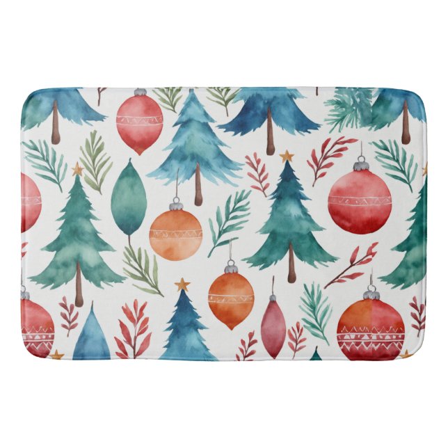 Christmas Tree Pattern Bath Mat (Front)