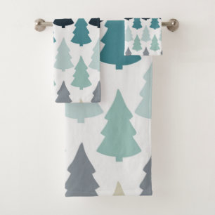 Christmas tree pattern bath towel set