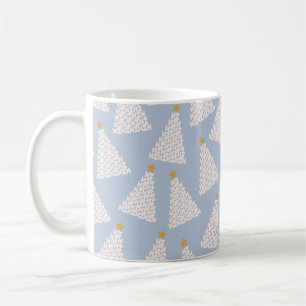 Christmas Tree Pattern Blue Coffee Mug