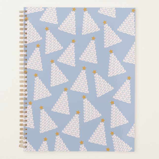 Christmas Tree Pattern Blue Planner (Front)