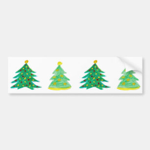 Christmas Tree Pattern Bumper Sticker