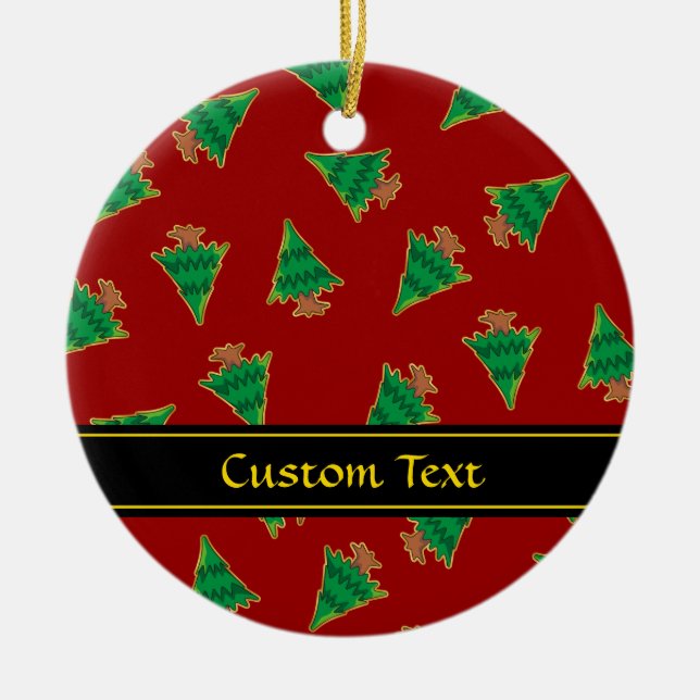 Christmas Tree Pattern Ceramic Tree Decoration (Front)