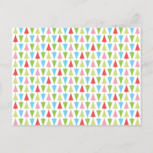 Christmas Tree Pattern Cute Simple Holiday Postcard