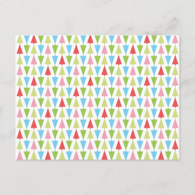 Christmas Tree Pattern Cute Simple Holiday Postcard (Front)