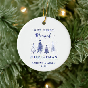 Christmas Tree Pattern First Married Christmas Ceramic Tree Decoration