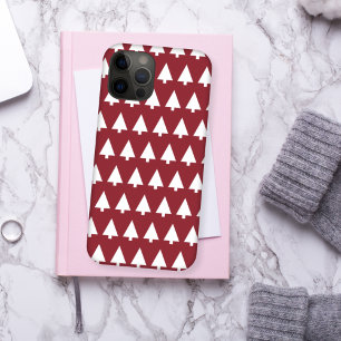 Christmas Tree Pattern   Geometric Scandi Dark Red iPhone 15 Pro Case