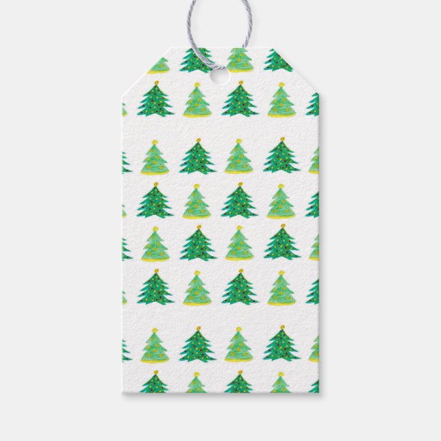 Christmas Tree Pattern Gift Tags (Front)