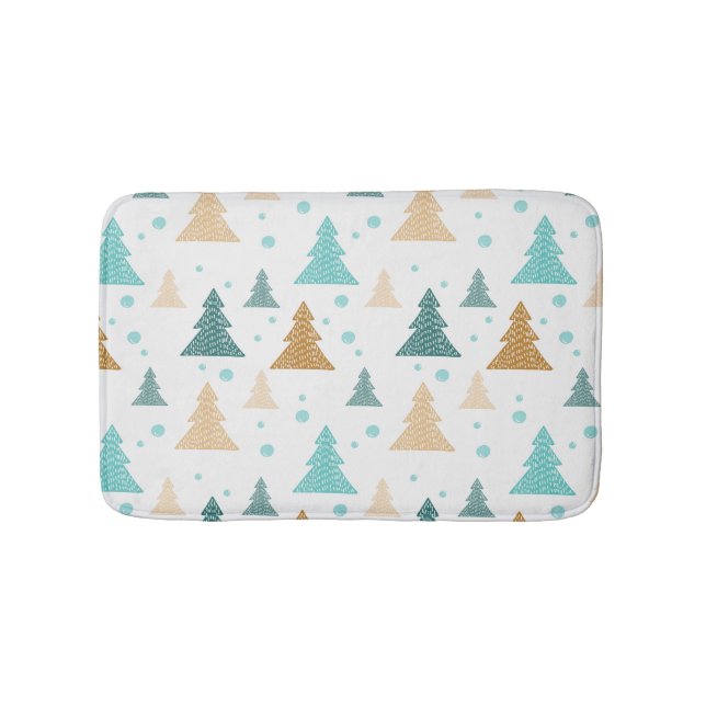 Christmas tree pattern Holiday Bath Mat (Front)