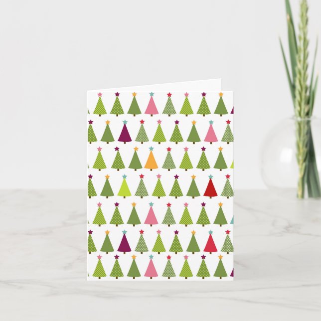 Christmas tree pattern holiday card (Front)