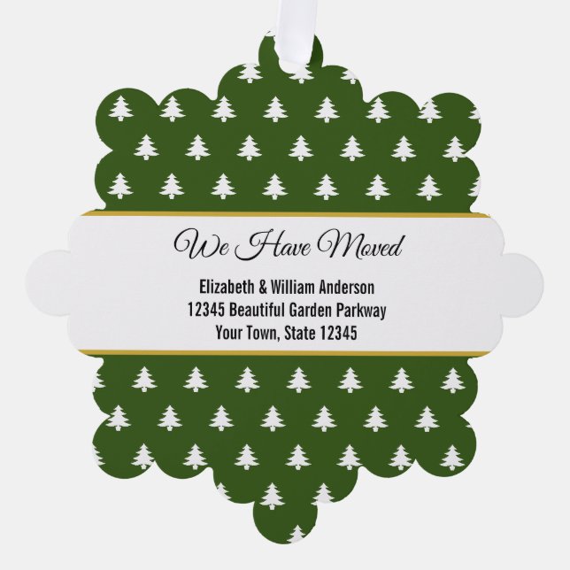 Christmas Tree Pattern Holiday Moving Announcement (Front)