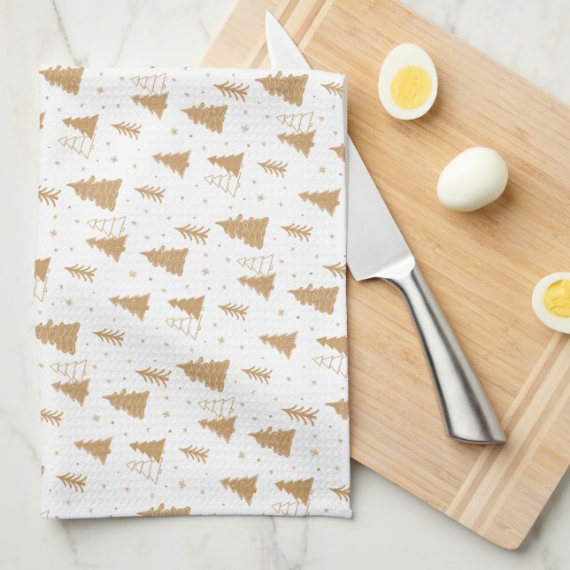 Christmas Tree Pattern Kitchen Towels (Quarter Fold)