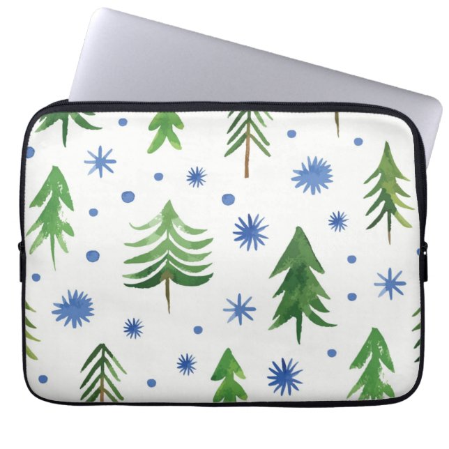Christmas tree pattern laptop sleeve (Front)
