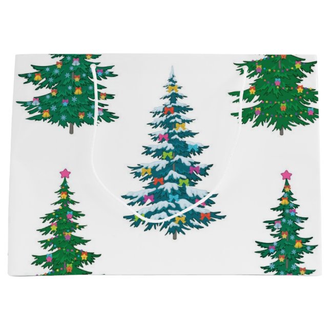 Christmas tree pattern large gift bag (Front)