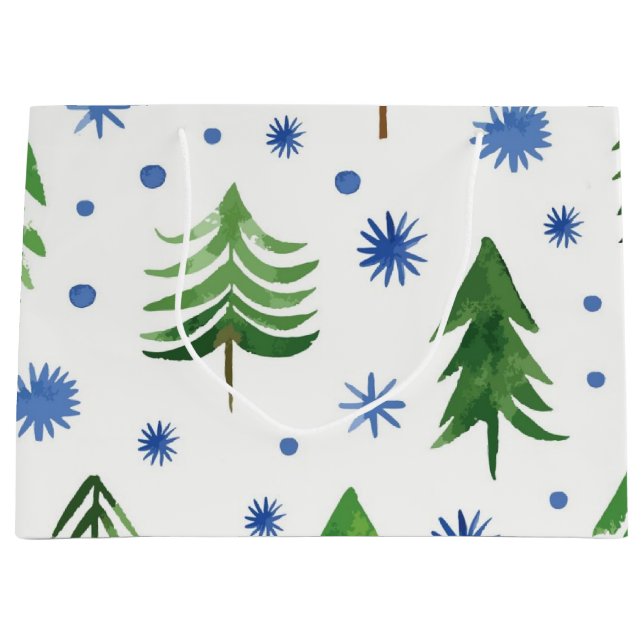 Christmas tree pattern large gift bag (Front)