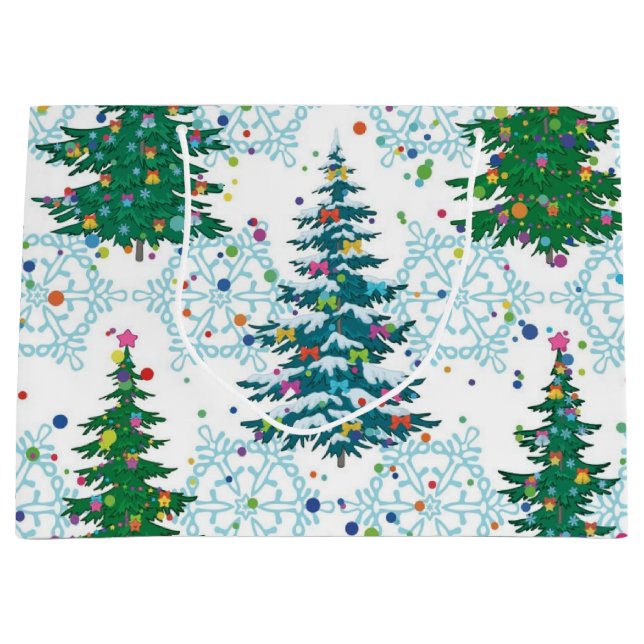 Christmas tree pattern large gift bag (Front)