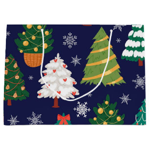 Christmas tree pattern large gift bag