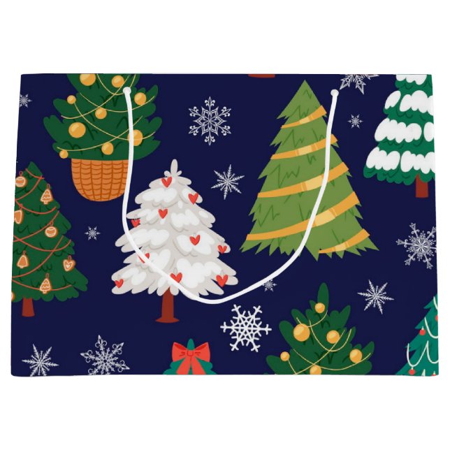 Christmas tree pattern large gift bag (Front)