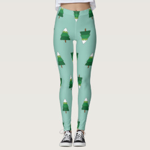 Christmas tree pattern leggings