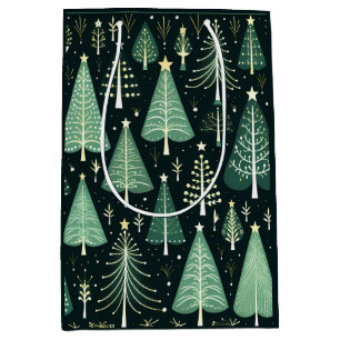 Christmas Tree Pattern Medium Gift Bag