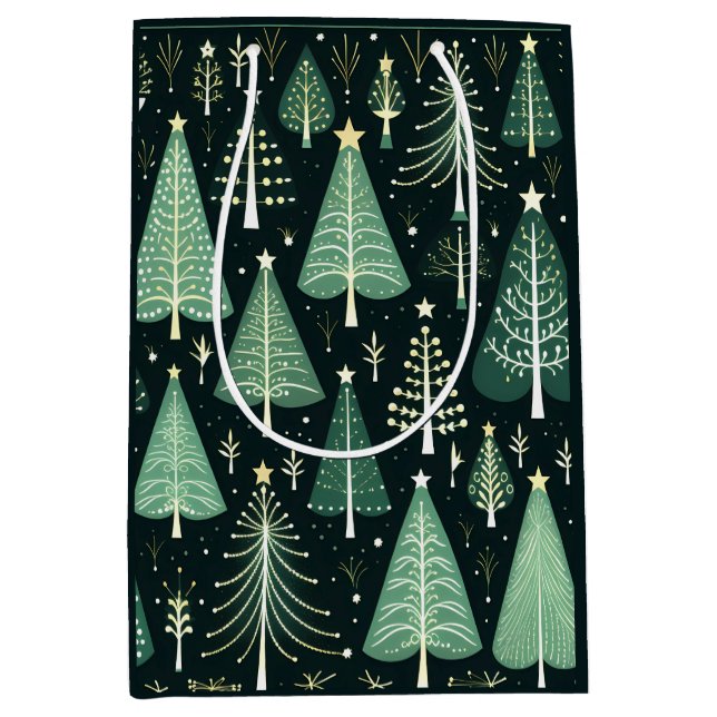 Christmas Tree Pattern Medium Gift Bag (Front)
