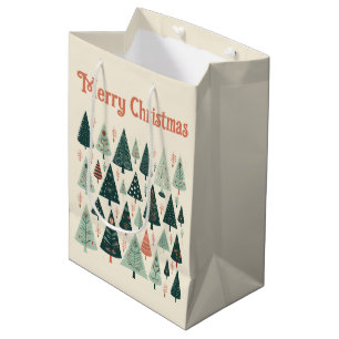Christmas Tree Pattern Medium Gift Bag
