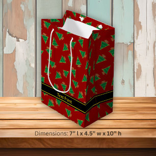 Christmas Tree Pattern Medium Gift Bag