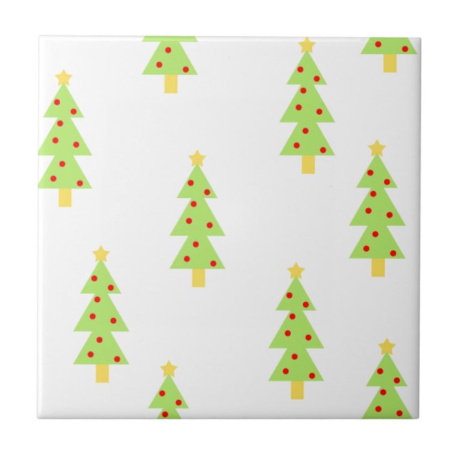 christmas tree pattern mid century modern vintage tile (Front)