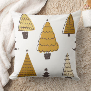 Christmas Tree Pattern – Neutral Holiday Pillow De