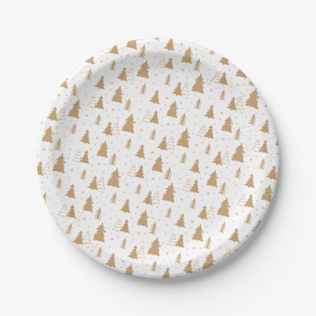 Christmas Tree Pattern Paper Plate (Front)