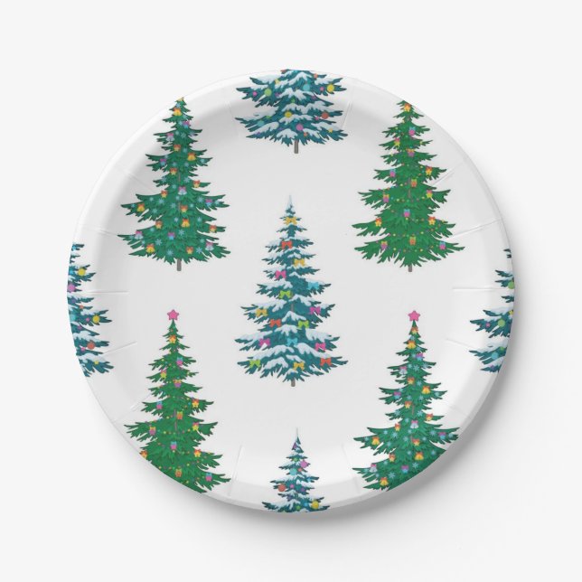 Christmas tree pattern paper plate (Front)