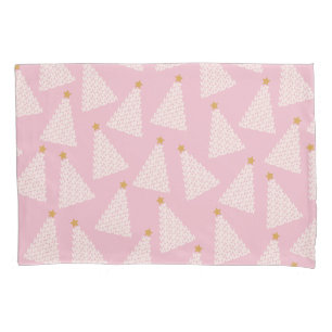 Christmas Tree Pattern Pink Pillowcase