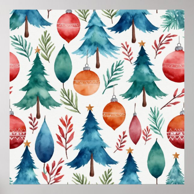 Christmas Tree Pattern Poster (Front)
