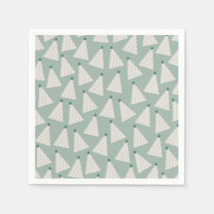 Christmas Tree Pattern Sage Green Napkin