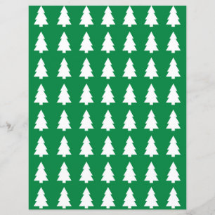 Christmas Tree Pattern Scrapbook Paper - Green
