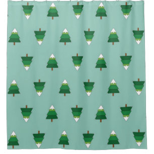 Christmas tree pattern shower curtain