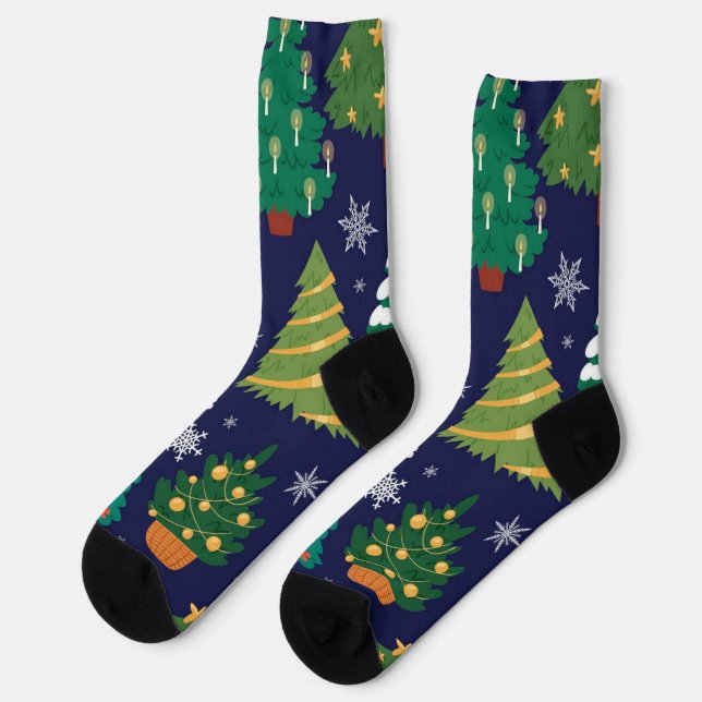 Christmas tree pattern socks (Left)