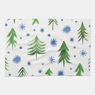 Christmas tree pattern tea towel