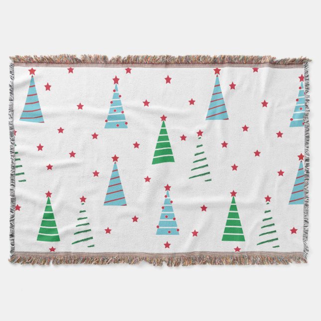 Christmas Tree Pattern Throw Blankets (Front)